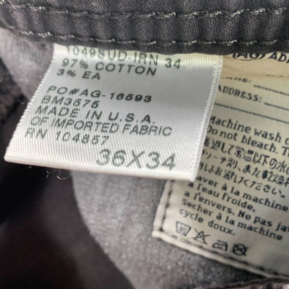 AG Adriano Goldschmied Jeans Mens 36 The Protege Straight Leg Black Stretch - Picture 12 of 12